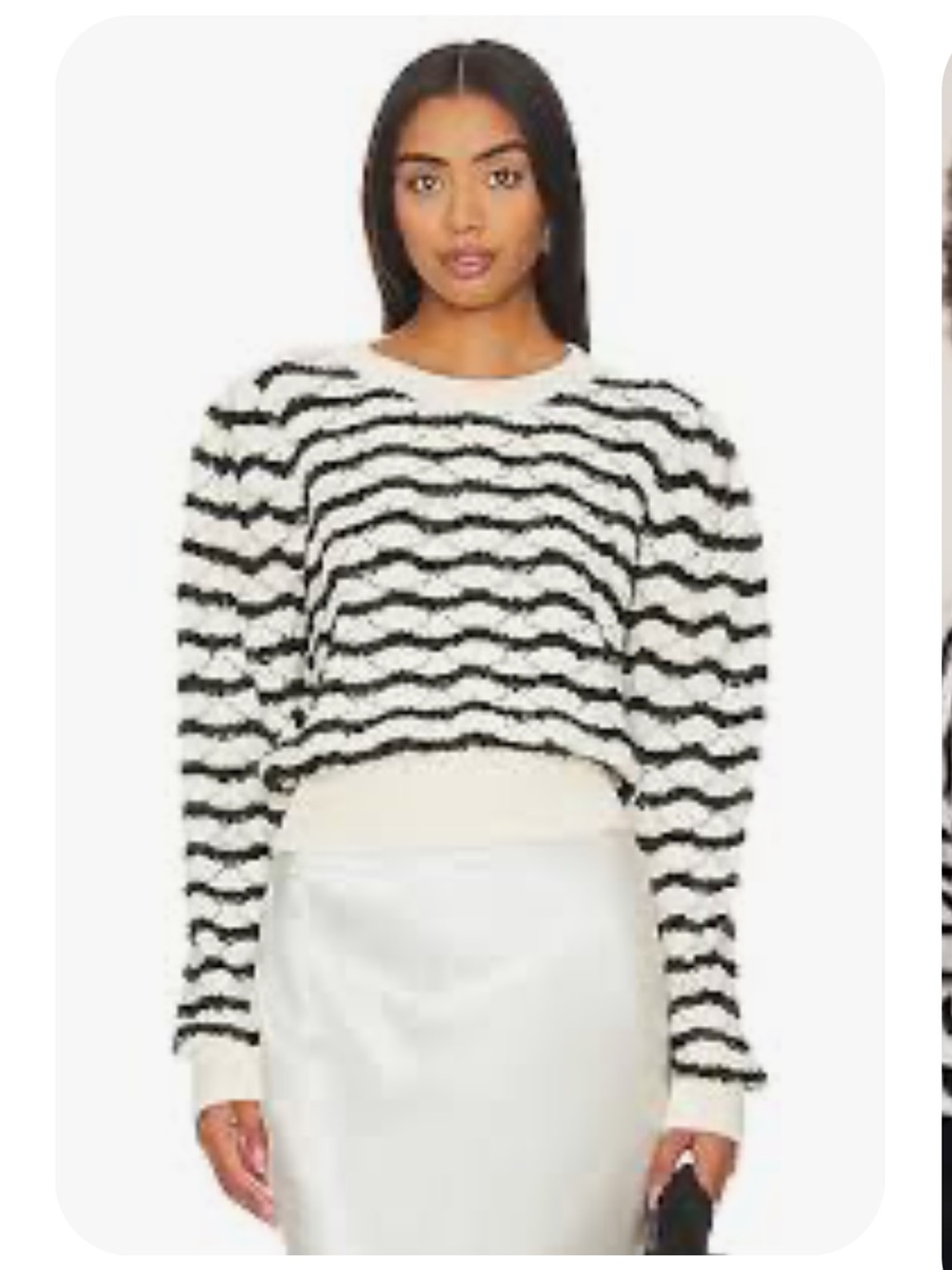 Astr Jaylani Black & White Stripe Women's Sweater